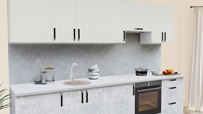 Кухня на заказ Сосна Белая 1544